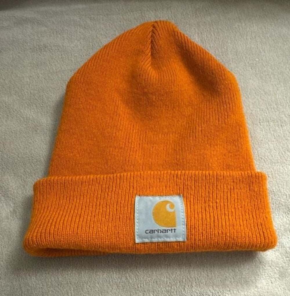Carhartt A18 Knit Cuffed Beanie Hat in Bright Orange